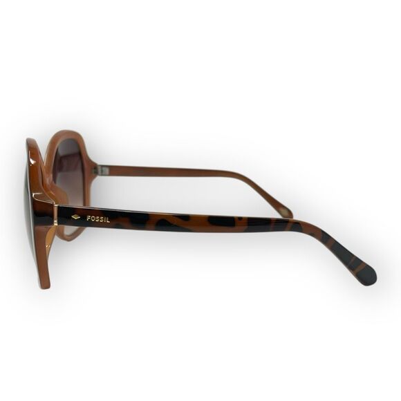 Fossil Butterfly Oversized Sunglasses Tortoise Shell Classic Brown Gradient Lens - Picture 5 of 10